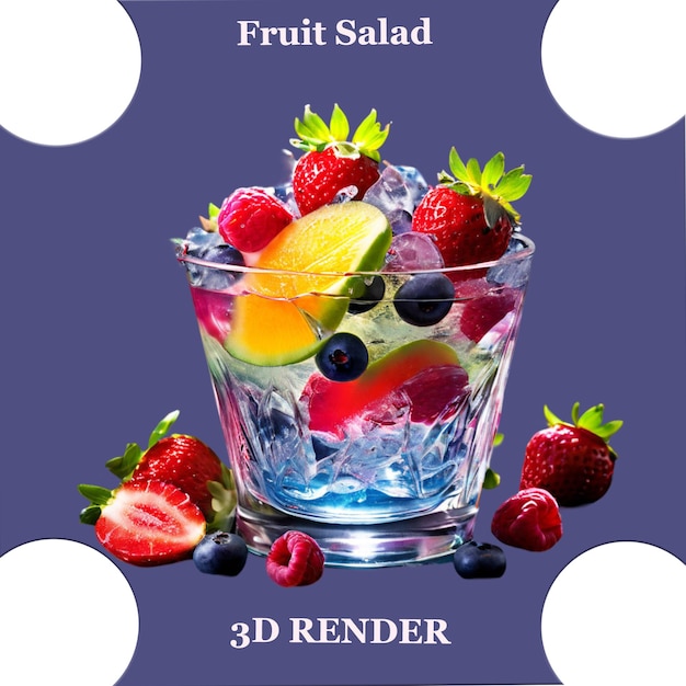 Fruit Salad With White Background