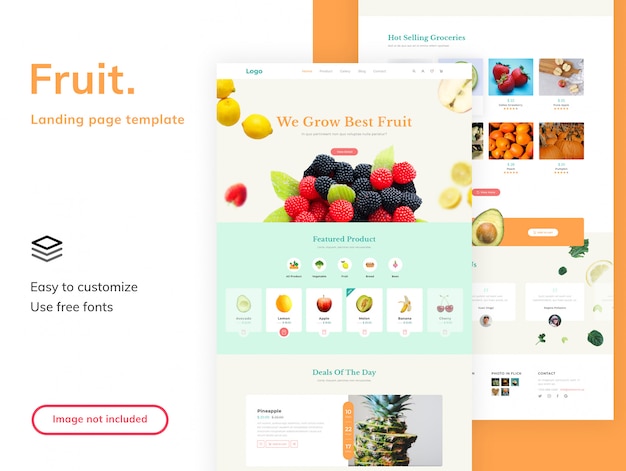 Fruit shop landing page template