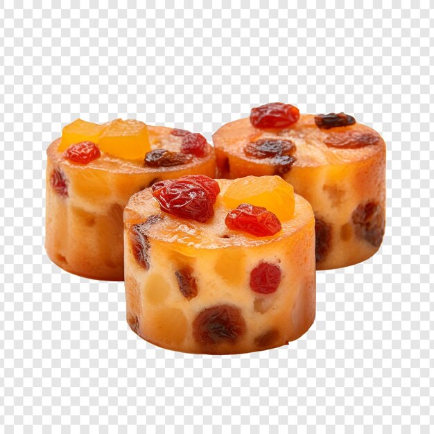 PSD fruitcakes isolated on transparent background