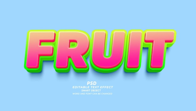 Fruits 3d Editable Text Effect Photoshop Template