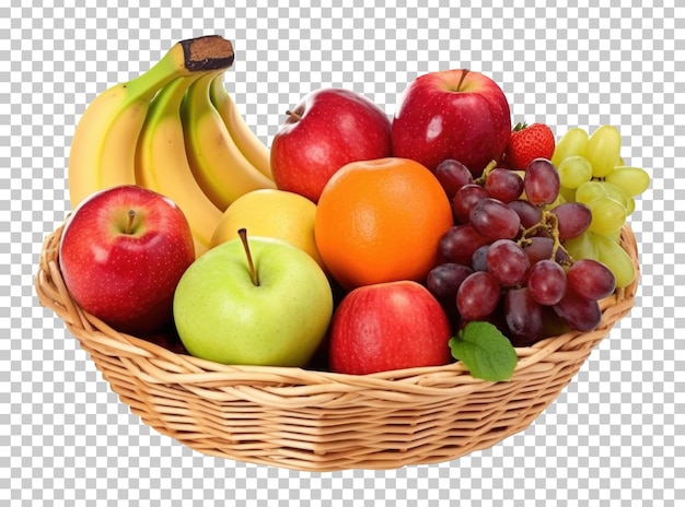 Fruits on Basket Isolated on Transparent Background