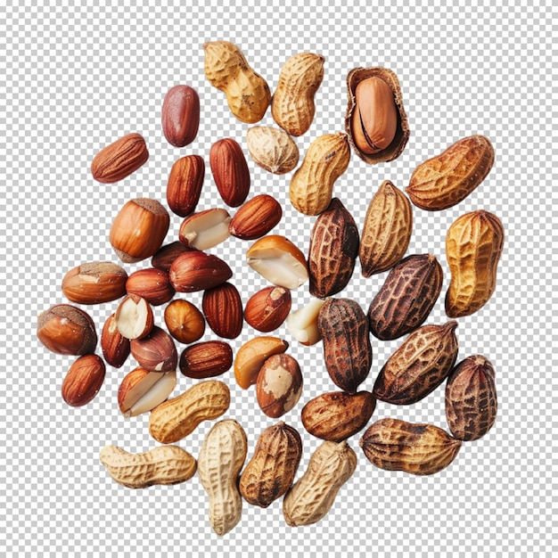 Fruits and dry fruits isolated transparent background