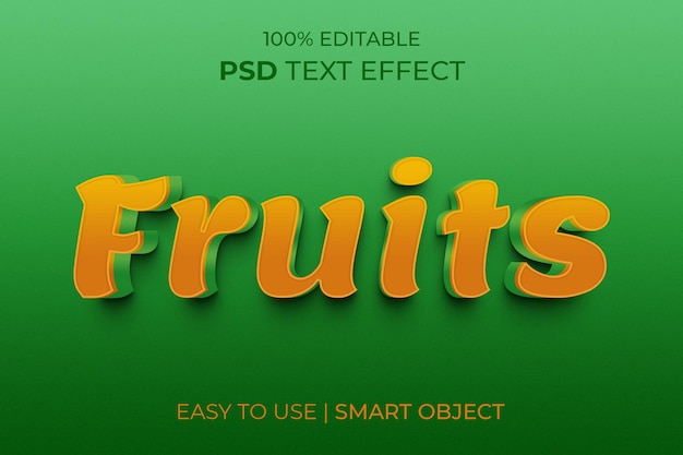 Fruits editable 3d text effect template