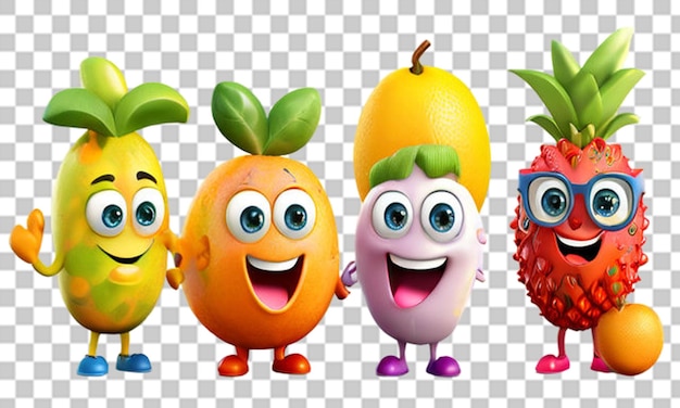 PSD fruits illustration set one