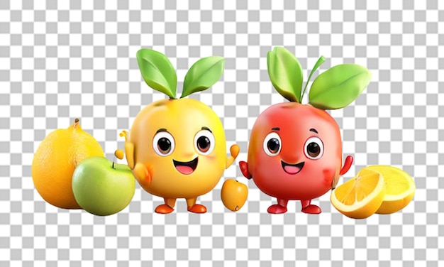 PSD fruits illustration set one