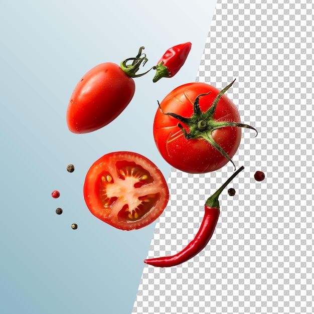 Fruits and Vegetables on Transparent Background