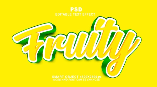 Fruity 3d Editable PSD Text Effect With Cute Background