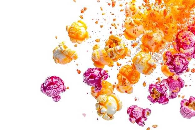 Fruity Popcorn Fiesta Popcorn Coated in a Fruity Glaze on transparent Background