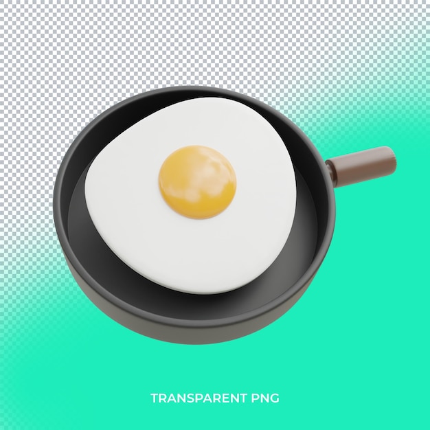 frying pan 3d render transparent icon