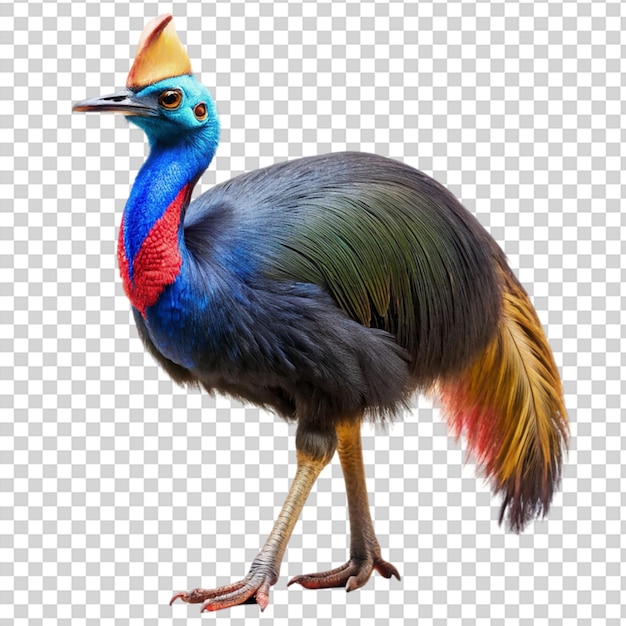 A full body cassowary on transparent background