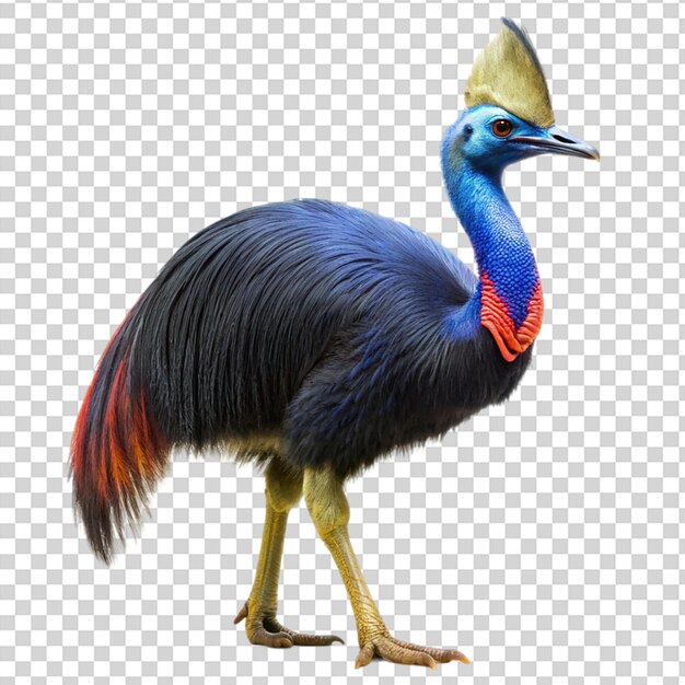 A full body cassowary on transparent background