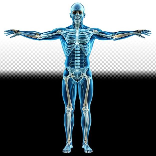 PSD full body x ray on transparent background