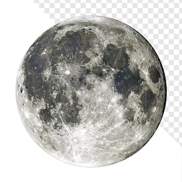 Full Moon Isolated on Transparent Background