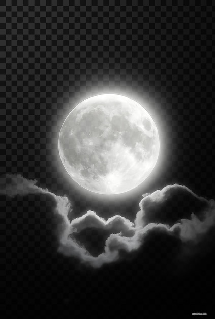 PSD a full moon with clouds and a full moon in the background