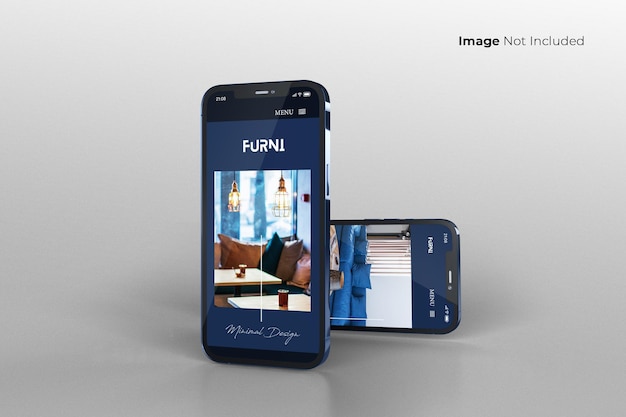 Full Screen Blue Smartphone Mockup design