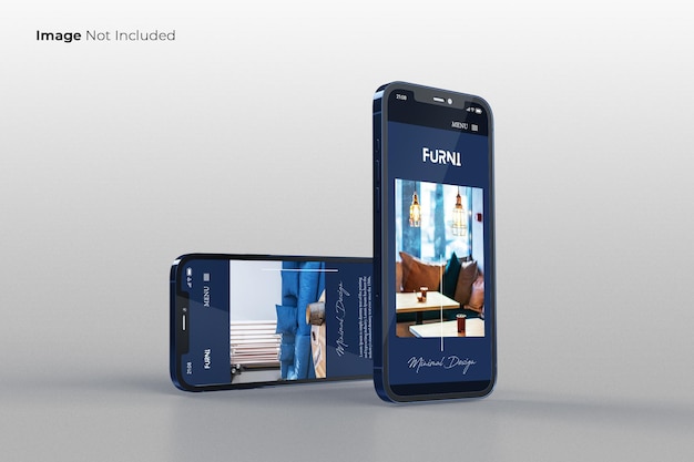 Full Screen Blue Smartphone Mockup design