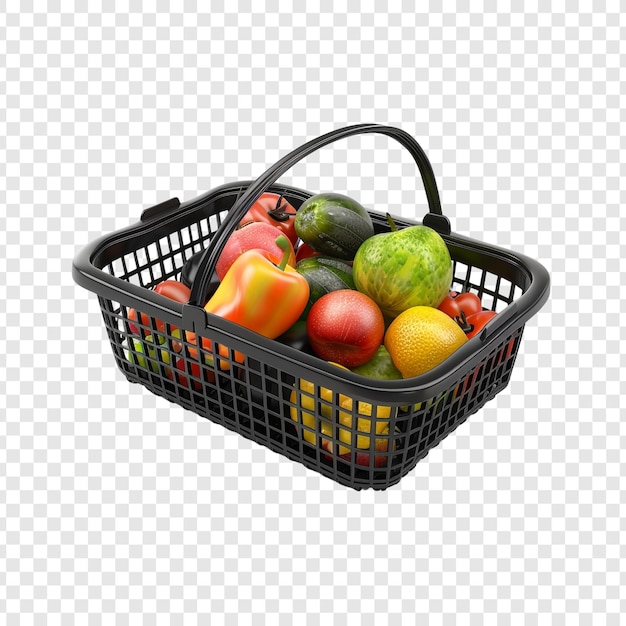 PSD full shopping basket of fresh produce