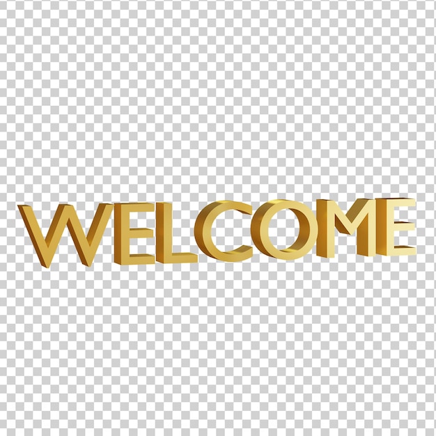 Fully isolated Welcome sign