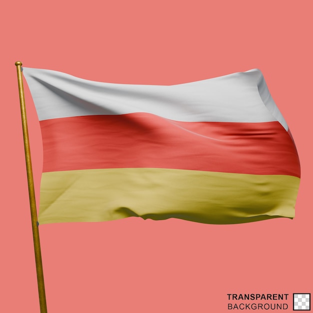 PSD fully transparent waving flag