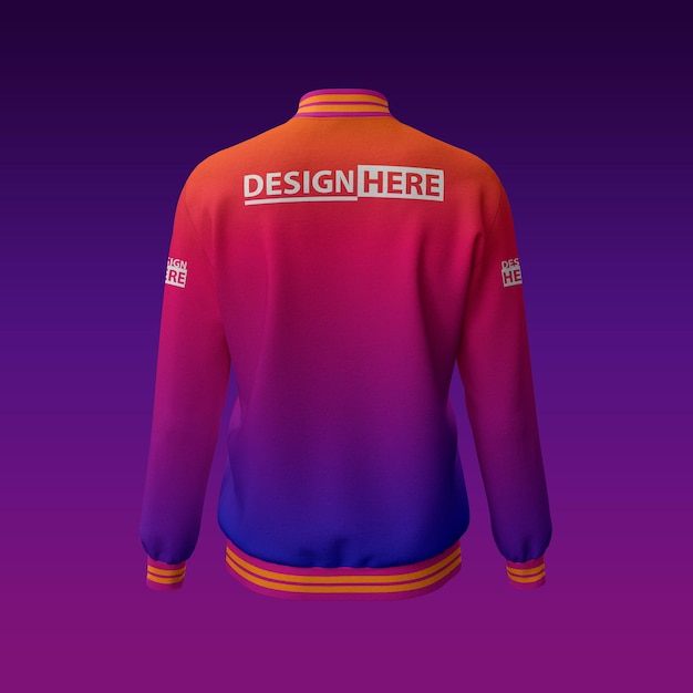 Fullzip bomber jacket mockup back view