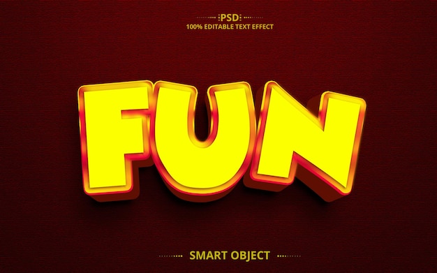 fun 3d psd creative text effect design