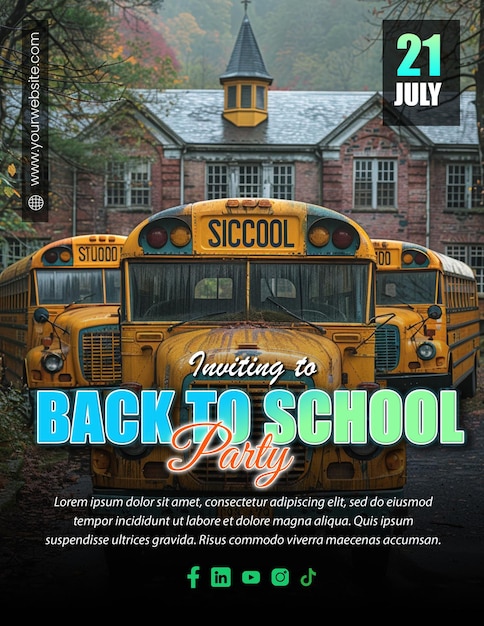 Fun Back to School Event Customizable Flyer Design