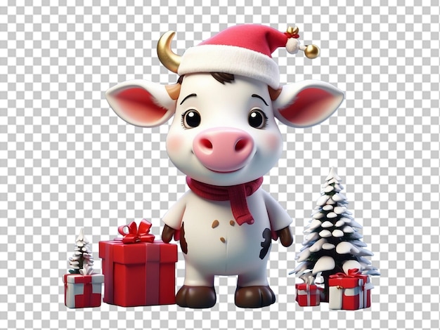 Fun cow 3D Illustration