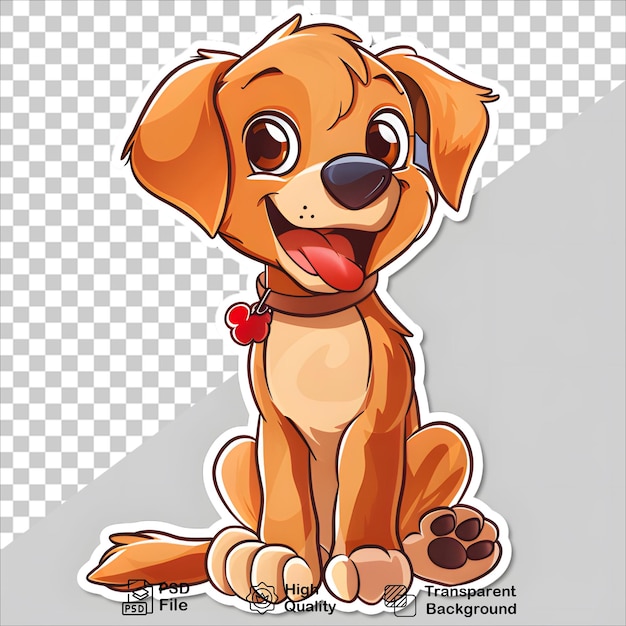 PSD fun dog character sticker illustration