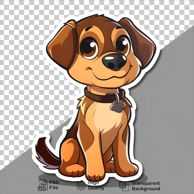 Fun Dog Character Sticker Illustration