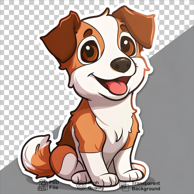 Fun Dog Character Sticker Illustration