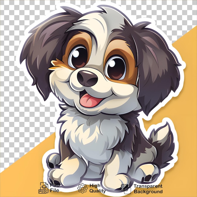 Fun Dog Character Sticker Illustration