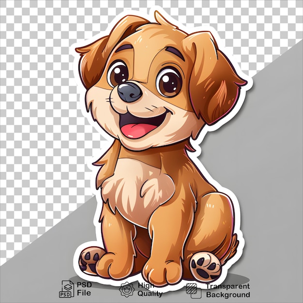 Fun Dog Character Sticker Illustration