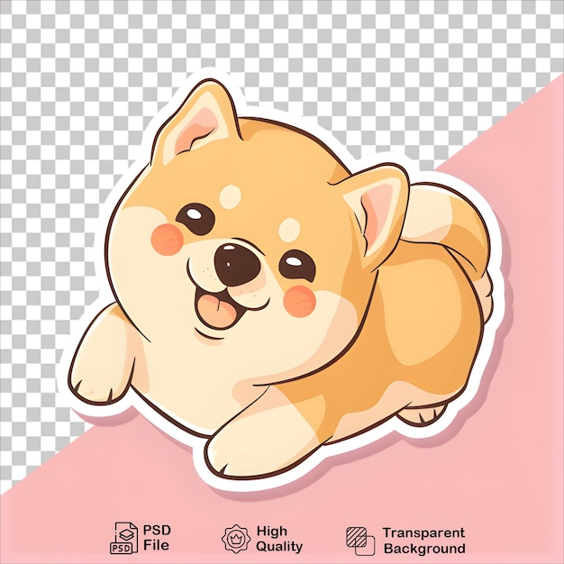 PSD fun dog character sticker illustration