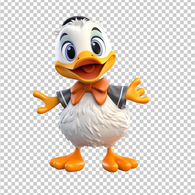 fun duck 3d illustration on white background