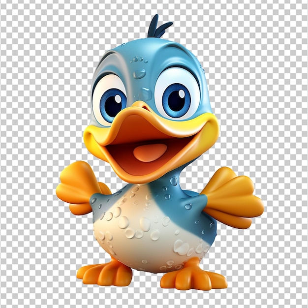 fun duck 3d illustration on white background