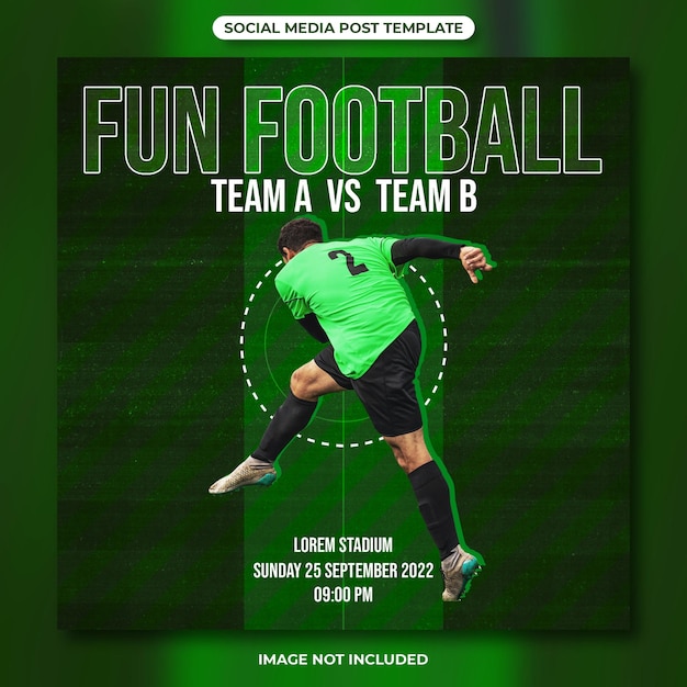 PSD fun football social media post template