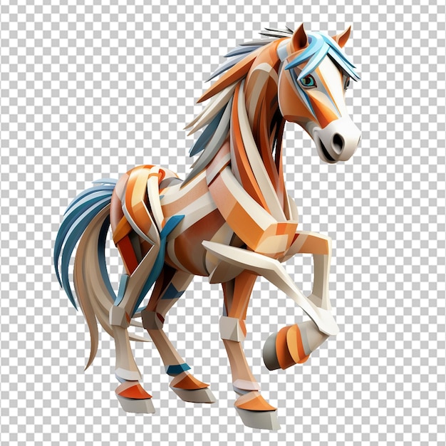 fun horse 3d illustration on white background