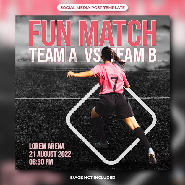 Fun match football social media post template