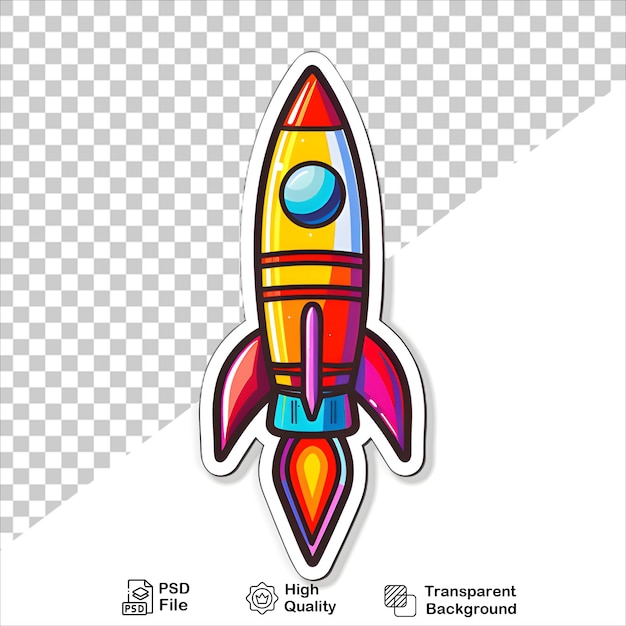 Fun Rocket Sticker PNG Transparent Background