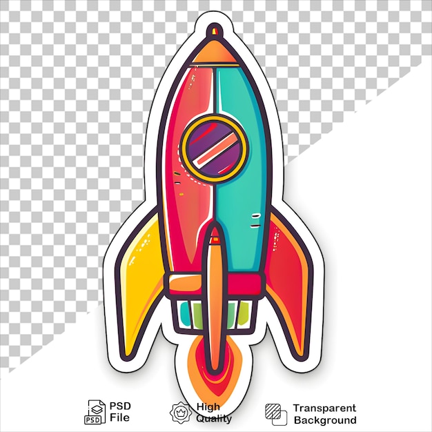 Fun Rocket Sticker PNG Transparent Background