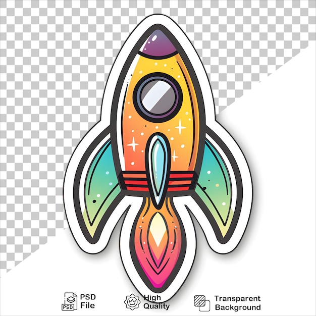 Fun Rocket Sticker PNG Transparent Background