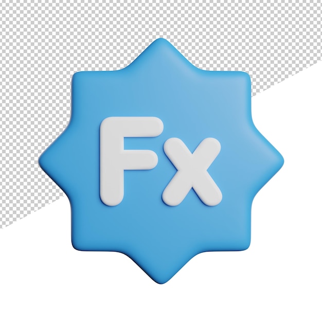 Function Button Sign front view 3d rendering icon illustration on transparent background