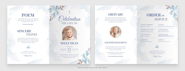 Funeral Memorial Card Template in PSD