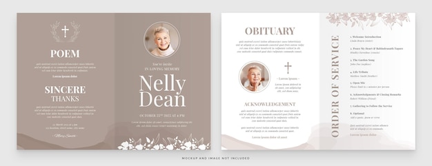 PSD funeral memorial card template in psd