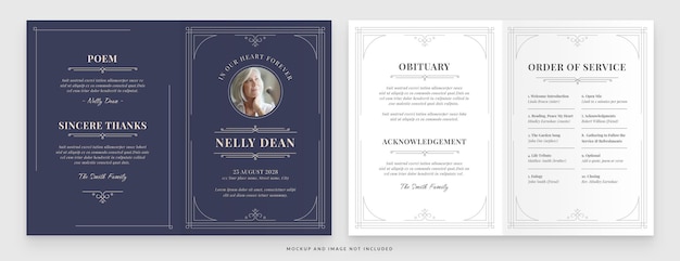 Funeral Memorial Card Template in PSD