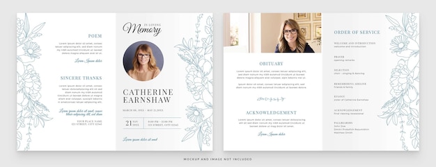 Funeral Program Order of Service Template in PSD