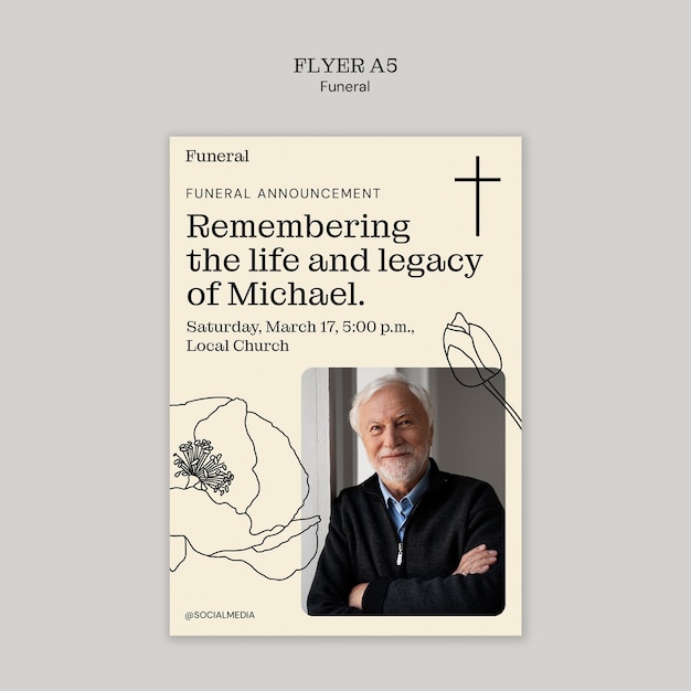 PSD funeral program template