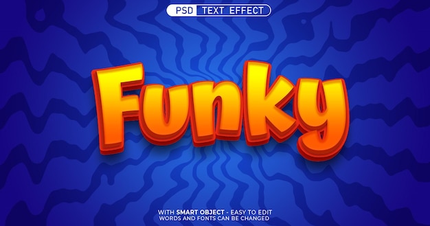 Funky with editable 3d style text effect