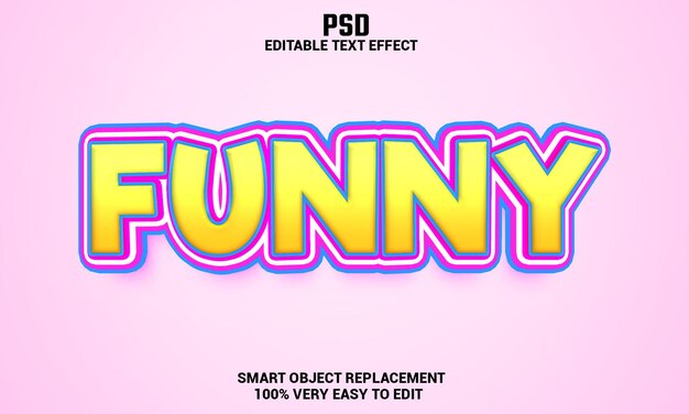 Funny 3d editable text effect with background Premium Psd