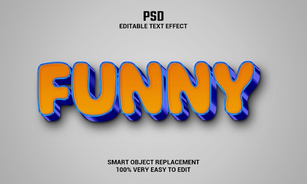 Funny 3d editable text effect with background Premium Psd